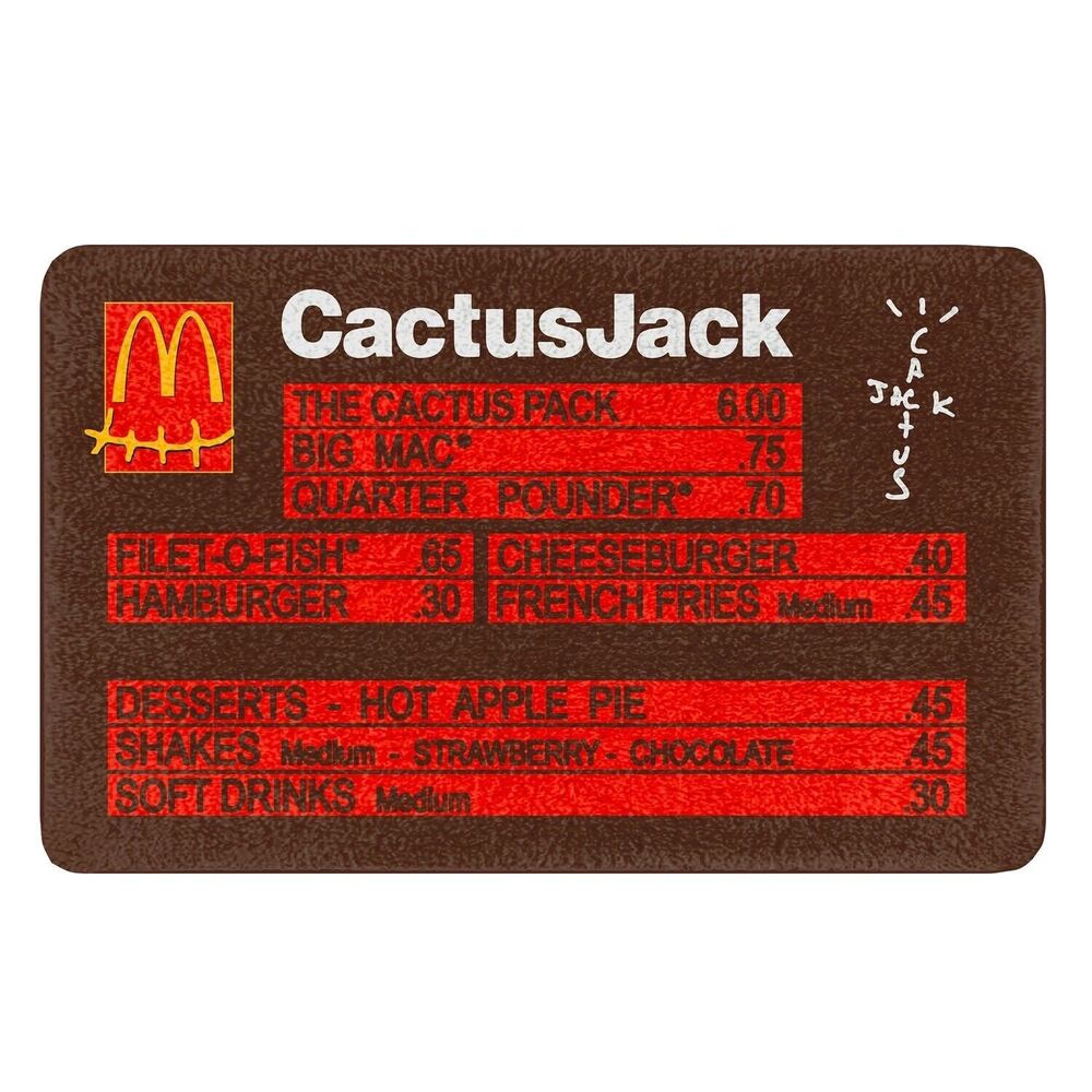 Travis Scott X Mcdonald's Cactus Jack Menu Rug